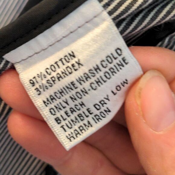 Talbots Black + White Pinstripe Cotton Blazer w/2-Tone Buttons Sz 8s - Picture 9 of 10